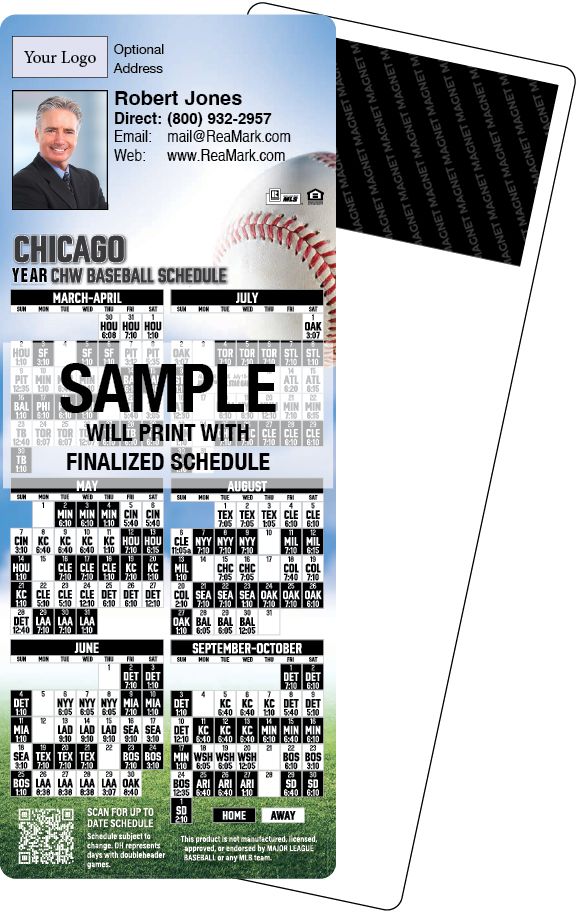 Real Estate Baseball Schedules, Magnetic Sports Calendars for Realtors
